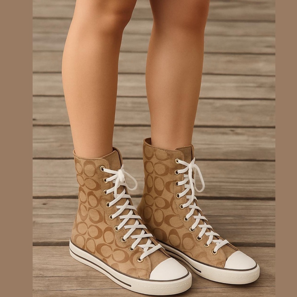 Coach Bonney Signiture Brown and Tan High Top - Picture 1 of 12